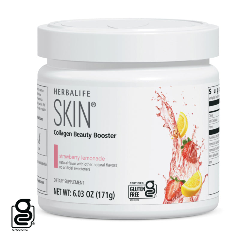 Herbalife Skin Collagen Beauty Booster Lemonade Strawberry Flavor 6.03 Oz: No Artificial Flavor, No Artificial Sweeteners, Gluten-Free